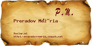 Preradov Mária névjegykártya