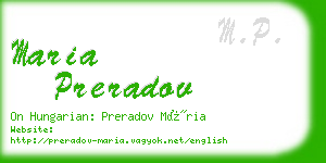 maria preradov business card